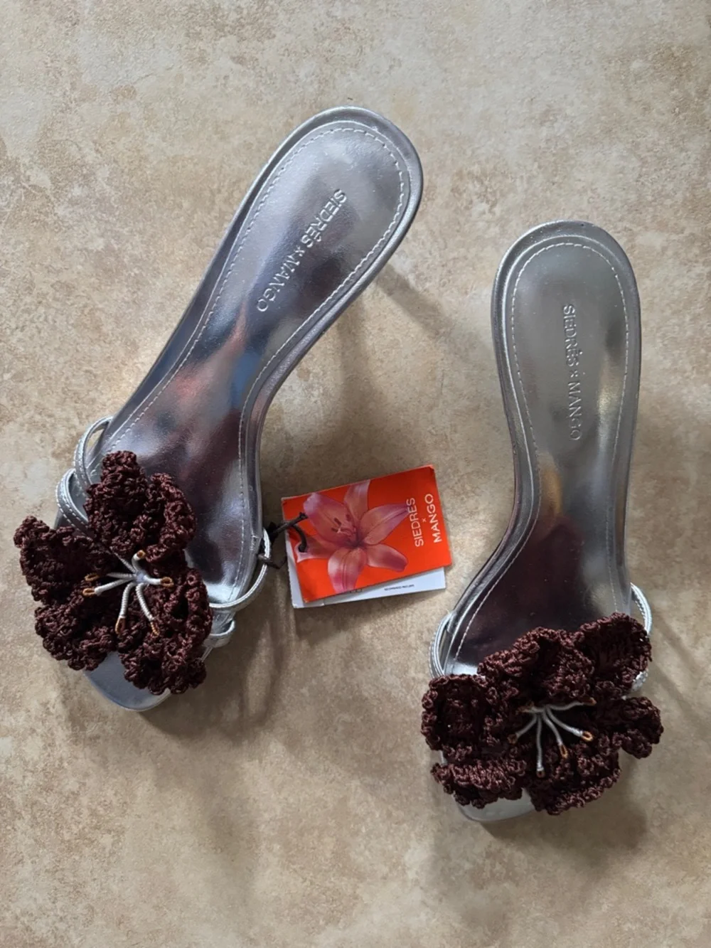 Siedrés x Mango Slide Heels with Crochet Flower - Picture 3 of 4